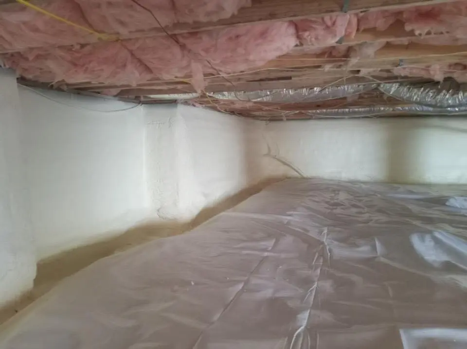 Crawl space encapsulation with closed-cell spray foam for Roof Leak Repair in Mendham
